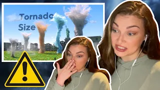 New Zealand Girl Reacts to Tornado Size Comparison 😱