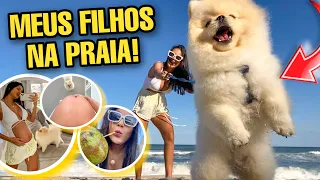 LEVEI SOZINHA MEUS FILHOS PRA PRAIA!! *OLHA ISSO* 🏝👙⛱