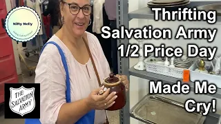 I SURVIVED Salvation Army Half Off Thrifting Day, But Not Without Tears! #thrifting #youtube #video