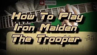 How To Play Iron Maiden - The Trooper (Main Riff & Verse) Как играть, Guitar lesson