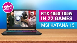 RTX 4050 Laptop (105W) Gameplay Test in 22 Games - MSI Katana 15 B12
