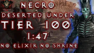 S2 NECRO [1:47] T100 Speedrun No Elixir No Shrine | Diablo 4 Season 2 Necromancer Build Tier 100 NMD