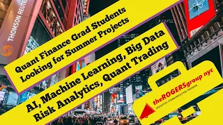 Quant Finance Grad Students Looking for Summer Projects