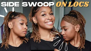 SIDE SWOOP TUTORIAL ON LOCS ♡  | *BEGINNER FRIENDLY & NO RETWIST*