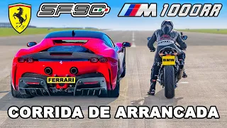 Ferrari SF90 vs Supermoto BMW M: CORRIDA DE ARRANCADA