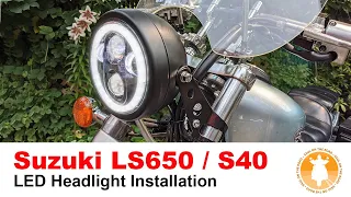 S03 EP05   Suzuki LS650   S40 LED Headlight installation   Saul On The Road 4K