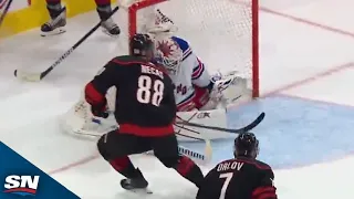 Hurricanes' Martin Necas Roofs It Past Shesterkin Off Of A Slick Feed