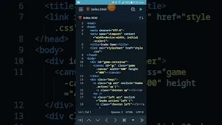 how to make Snake game in moblie HTML coding🐍🐍|#coding #mobile #snake