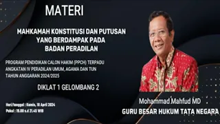 "TERBARU, PANDANGAN PROF. MAHFUD SOAL PUTUSAN SENGKETA PILPRES" (Kuliah Inspirasi CAKIM CADAS, M.A)