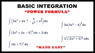 BASIC INTEGRATION USING POWER FORMULA || CALCULUS