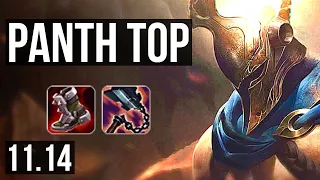 PANTHEON vs WUKONG (TOP) | 8/0/4, 1700+ games, Legendary, 900K mastery | KR Master | v11.14