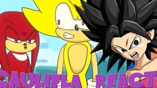 “WTF KNUCKLES?!” | Caulifla Reacts To SONIC vs GOKU RAP BATTLE PART 2 by @SSJ9K1