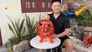 DIY Garden, Recycling Plastic Bottles Into Lion For Your Garden