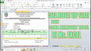 Cara membuat KOP surat dan Tabel di Ms. Excel