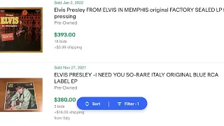 Let’s look at Elvis Record ebay sale prices. The King's Court