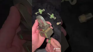 antique lock with three keys to open