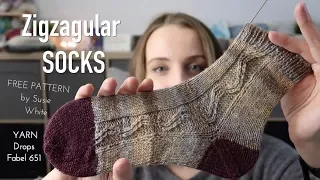 FREE PATTERN Zigzagular Socks by Susie White | hand knitted socks