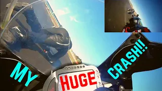 My Huge Crash at Silverstone Race Track 2019 on Aprilia RSV4 RF | Full Video Link in description