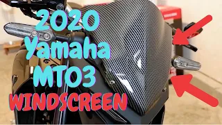 2020 Yamaha MT03 Windscreen Install & Review