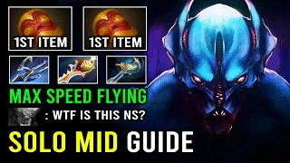 How to Solo Mid Night Stalker 2x Bracer First Item Max Speed Flying Carry Dota 2
