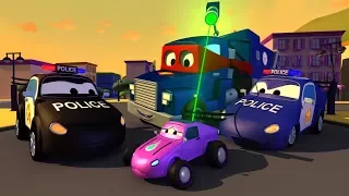 Carl o Super Caminhão e o caminhão da POLICIA na Cidade do Carro | Desenho animado para crianças