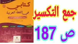 جمع التكسير ص 187 كتابي في اللغة العربية السنة السادسة ابتدائي