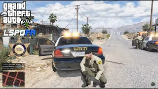 GTA V - LSPDFR 0.4.4 - LSSD/LASD - Sheriff Patrol/Wanted Suspect/Shots Fired - 4K