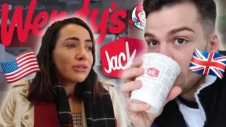 British Try WENDY'S vs. JACK IN THE BOX! | Texas Series