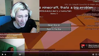 xQc Cries Laughing at Forsen Dying in Minecraft