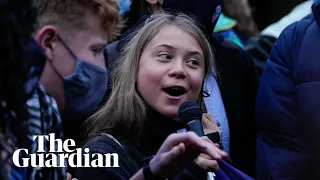 ‘You can shove your climate crisis up your arse’: Greta Thunberg sings at Cop26