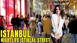 Istanbul 2024 Nightlife Istiklal Street Taksim Square Walking Tour 4K