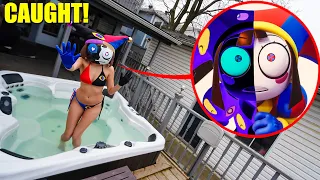 I CAUGHT ABSTRACTED POMNI ON A HOT TUB DATE IN REAL LIFE! (DIGITAL CIRCUS LOVE STORY)