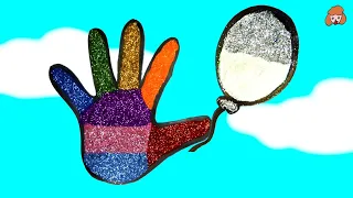 Glitter Rainbow hand with Balloon Coloring and Drawing for Kids, Toddlers | Yang Kids Art