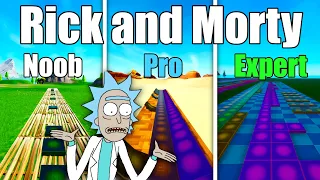 Rick and Morty Theme Song Noob vs Pro vs Expert (Fortntie Music Blocks) - With Code