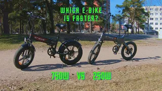 750W vs 250W E-Bike Drag Race - Which Engwe E-Bike is Faster?