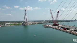 Gordie Howe International Bridge Construction Update August 8, 2023 | Detroit, Michigan 4K