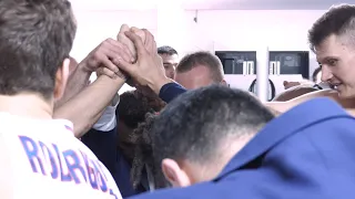 CSKA locker room after win against Baskonia / Раздевалка ЦСКА после победы над «Басконией»