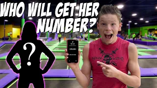 Trampoline Challenge! Loser has to get a girl’s phone number!