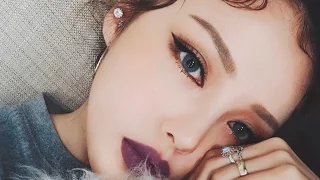 Instagram Makeup - Purple Lip Makeup (With subs) 인스타 메이크업 - 퍼플 립 메이크업