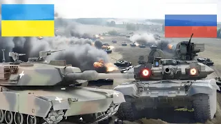 10 Minutes Ago! Ukraine's Abrams M1 tank engages in fierce Battle with Russian T-90SM main tank