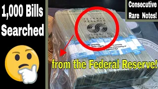 Searching $1,000 in $1 Federal Reserve Notes - Rare Star Notes Found!