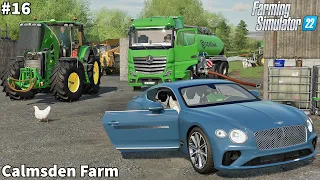 New Luxury Car, Spreading Slurry & Picking Up Grass│Calmsden│FS 22│Timelapse#16