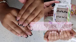 How to Make $2.50 DOLLAR TREE PRESS-ON NAILS Look NATURAL & LAST 2+ WEEKS | DIY Nails At Home