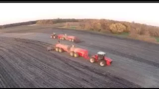 Two Versatile 550 Tractors pulling Nuhn Manure Tankers in Iowa