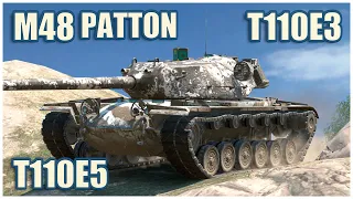 M48 Patton, T110E3 & T110E5 • WoT Blitz Gameplay