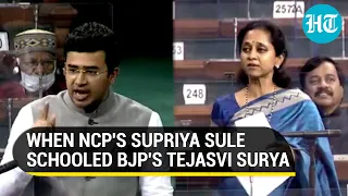 Watch how Supriya Sule tore into Tejasvi Surya over economy and dynasty politics