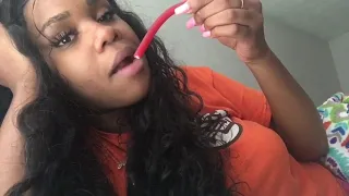 Asmr eating chewy rope