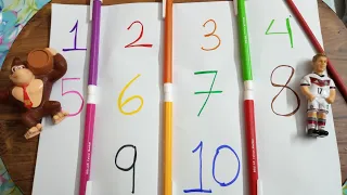 Learn 1 to 10 Numbers Glitter Drawing, Painting and Coloring for Kids & Toddlers #285