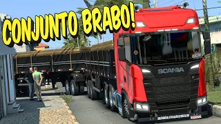 QUASE NÃO VIRA A ESQUINA - SCANIA NO RODO-TREM RONCANDO MUITO - ETS 2 MODS BR