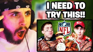 Brits try REAL Super Bowl Snacks for the first time Reaction!
